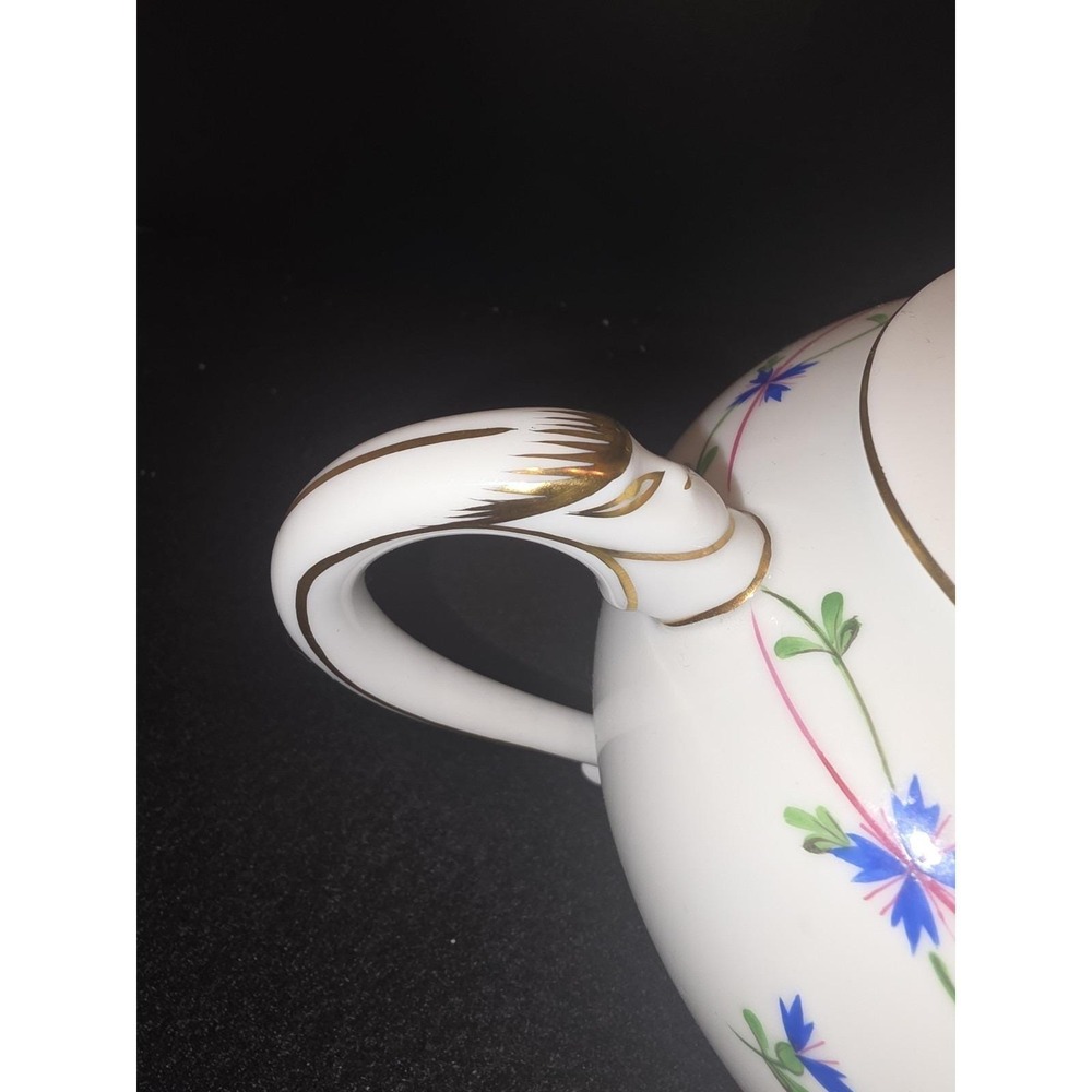 Herend Hungary Blue Garland Teapot 3404 PBG Rabbit Finial MINT 1994 - Picture 7 of 13